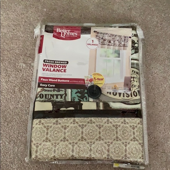 Coffee valance and curtains